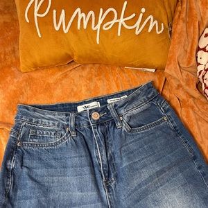 Dark / Medium Distressed ( holes covered) Jeans. ONLY WORN ONCE!!